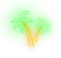 ネオン風ヤシの木のイラスト